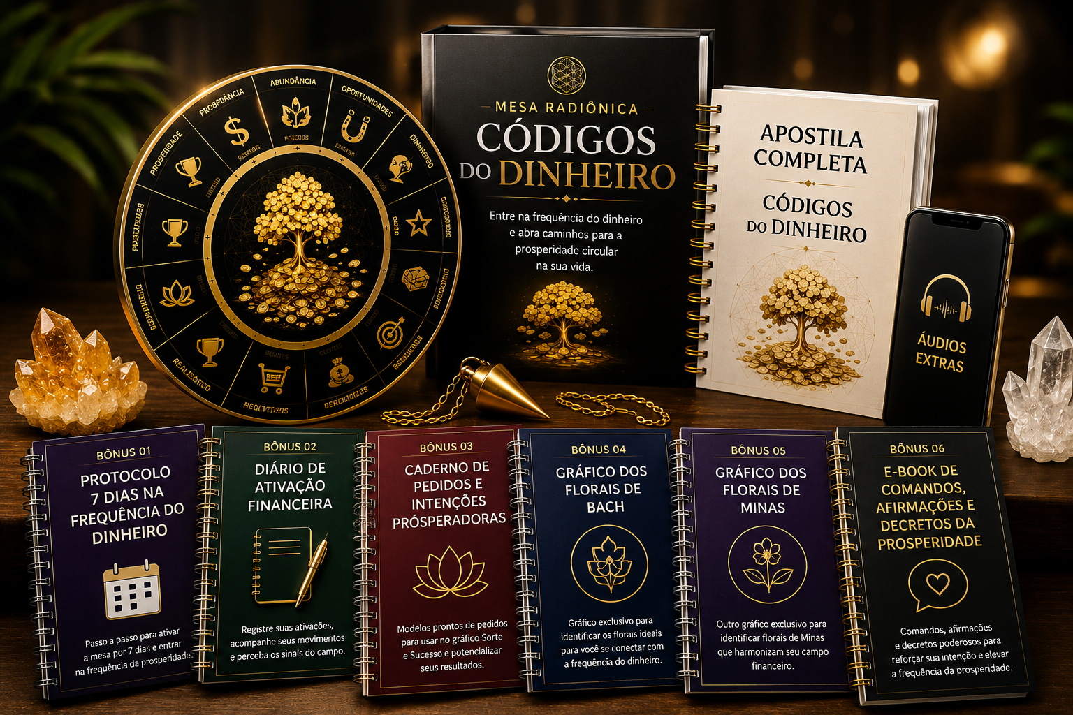 Mesa Radiônica Códigos do Dinheiro — tudo que você recebe